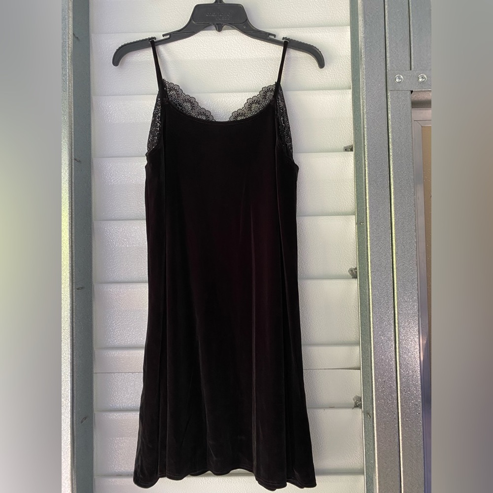 NWT Anthropologie Maronie Black velvet mini dress Size L - Picture 3 of 8
